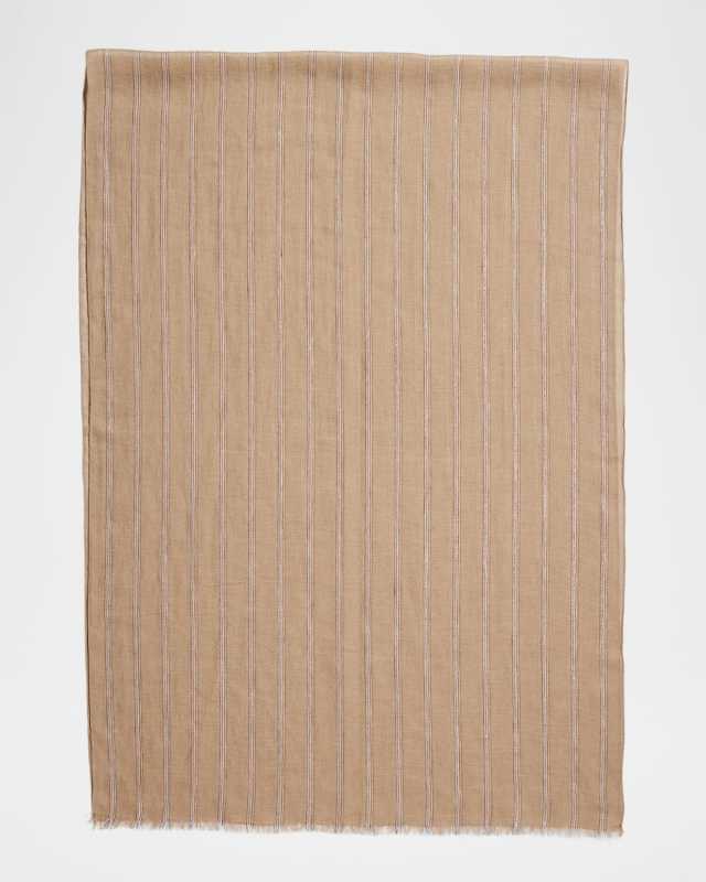 Striped Linen Blend Scarf